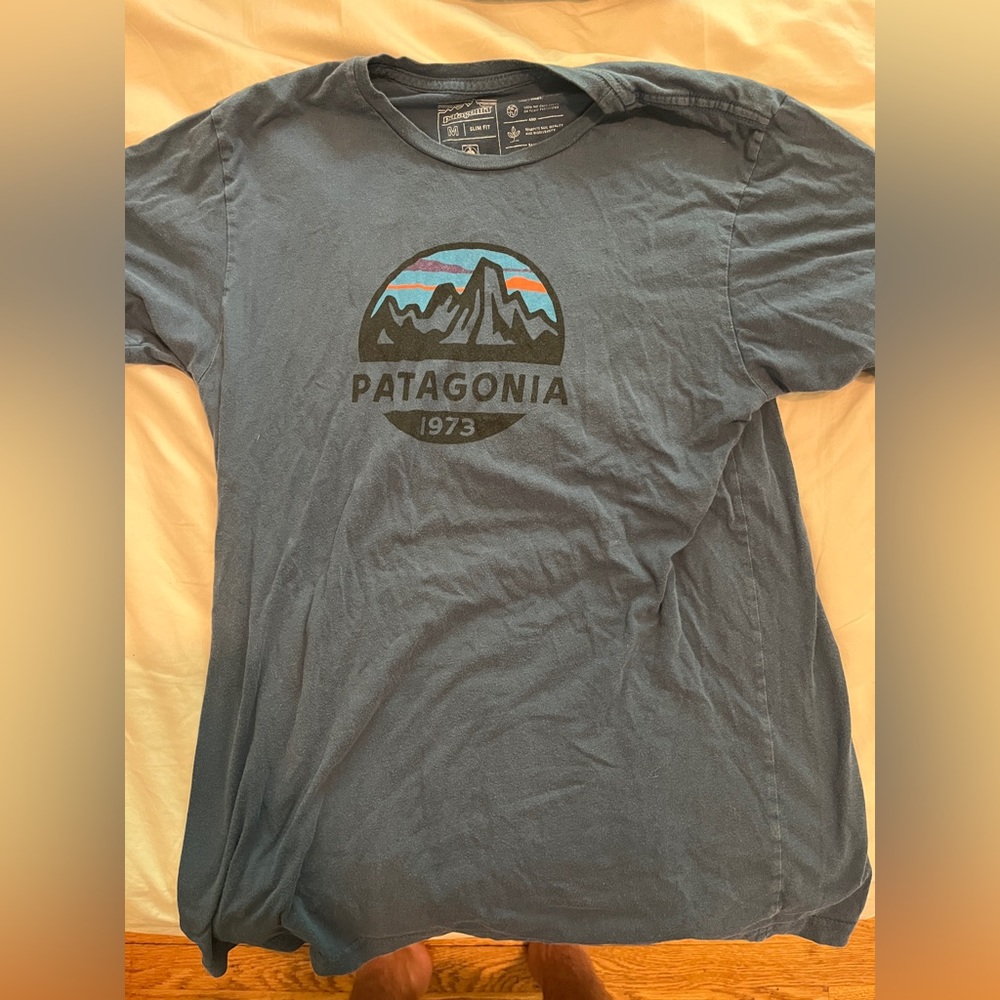 Patagonia Men’s Blue Logo Graphic Tee Medium